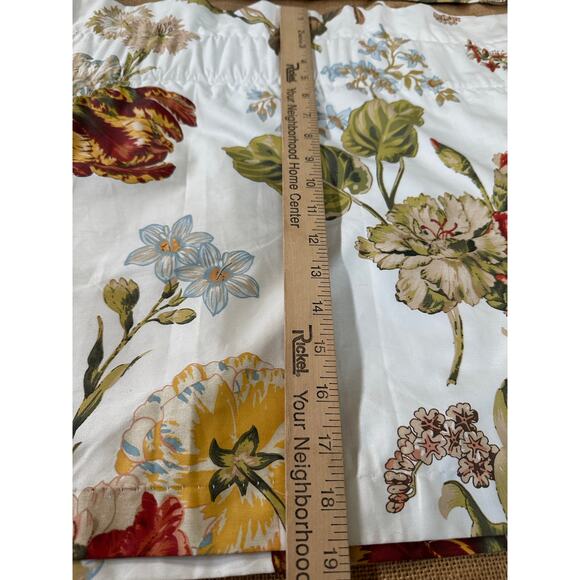 Window valances curtains white floral cotton luxury pottery barn style 78x19 - Picture 7 of 16